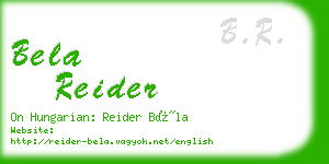 bela reider business card